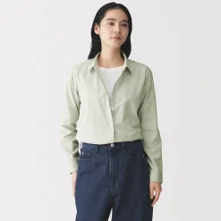 Discount Muji Camisa de algodón lavado fino para mujer