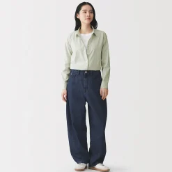 Discount Muji Camisa de algodón lavado fino para mujer