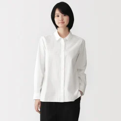 Discount Muji Camisa de algodón lavado fino para mujer