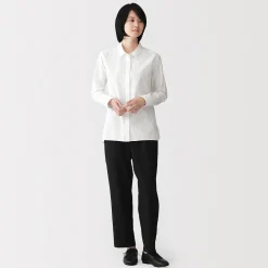 Discount Muji Camisa de algodón lavado fino para mujer