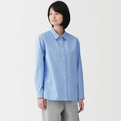 Discount Muji Camisa de algodón lavado fino para mujer