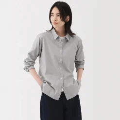 Discount Muji Camisa de algodón lavado fino para mujer