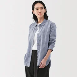 Discount Muji Camisa de algodón lavado fino para mujer
