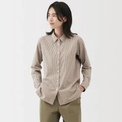 Discount Muji Camisa de algodón lavado fino para mujer