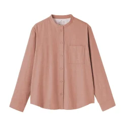 Online Muji Camisa de franela de doble cepillado con cuello alto para mujer