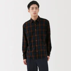 New Muji Camisa de franela para hombre