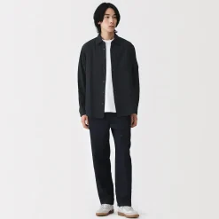 Outlet Muji Camisa de gasa doble y mezcla de kapok para hombre