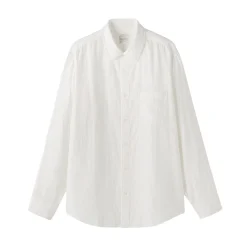 Outlet Muji Camisa de gasa doble y mezcla de kapok para hombre