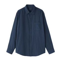Outlet Muji Camisa de gasa doble y mezcla de kapok para hombre
