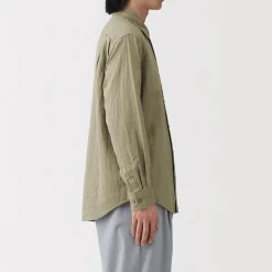 Outlet Muji Camisa de gasa doble y mezcla de kapok para hombre
