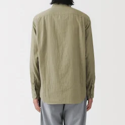 Outlet Muji Camisa de gasa doble y mezcla de kapok para hombre