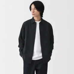 Outlet Muji Camisa de gasa doble y mezcla de kapok para hombre
