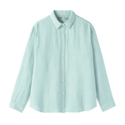 Sale Muji Camisa de lino lavado para mujer
