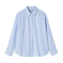 Sale Muji Camisa de lino lavado para mujer
