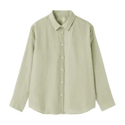 Sale Muji Camisa de lino lavado para mujer