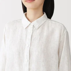 Sale Muji Camisa de lino lavado para mujer
