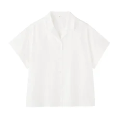 Hot Muji Camisa de manga corta de popelín de algodón orgánico para mujer