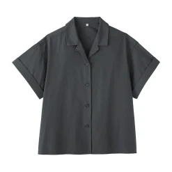 Hot Muji Camisa de manga corta de popelín de algodón orgánico para mujer