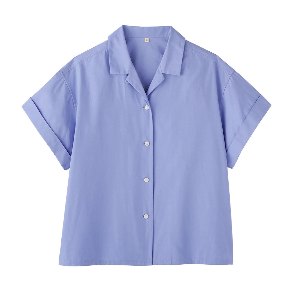 Hot Muji Camisa de manga corta de popelín de algodón orgánico para mujer