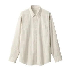 Outlet Muji Camisa de manga larga de algodón ancho lavado para hombre