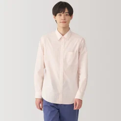 Outlet Muji Camisa de manga larga de algodón ancho lavado para hombre