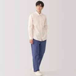 Outlet Muji Camisa de manga larga de algodón ancho lavado para hombre