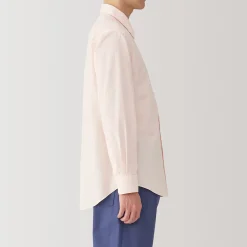 Outlet Muji Camisa de manga larga de algodón ancho lavado para hombre