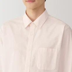 Outlet Muji Camisa de manga larga de algodón ancho lavado para hombre