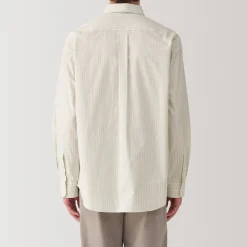 Outlet Muji Camisa de manga larga de algodón ancho lavado para hombre