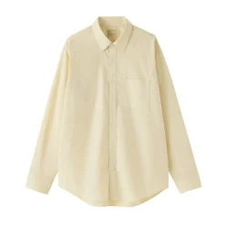 Sale Muji Camisa de manga larga de algodón ancho lavado para hombre