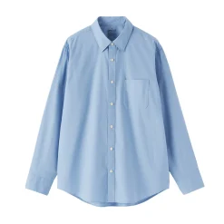 Sale Muji Camisa de manga larga de algodón ancho lavado para hombre