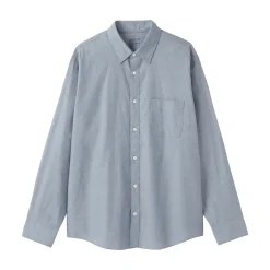 Sale Muji Camisa de manga larga de algodón ancho lavado para hombre