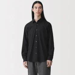 Sale Muji Camisa de manga larga de algodón ancho lavado para hombre
