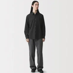 Sale Muji Camisa de manga larga de algodón ancho lavado para hombre