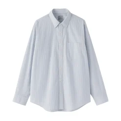 Sale Muji Camisa de manga larga de algodón ancho lavado para hombre