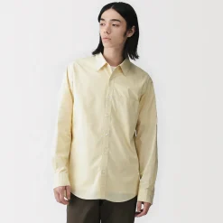 Sale Muji Camisa de manga larga de algodón ancho lavado para hombre