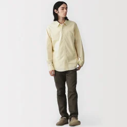 Sale Muji Camisa de manga larga de algodón ancho lavado para hombre
