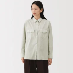 Hot Muji Camisa de popelina de algodón para mujer