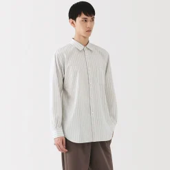 New Muji Camisa de popelina de algodón para hombre