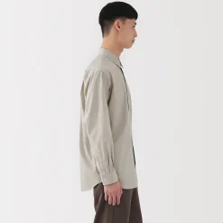 Hot Muji Camisa de popelina de algodón para hombre