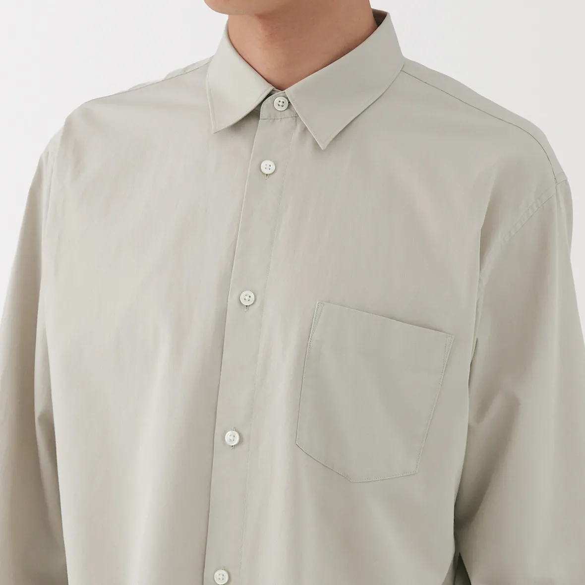 Hot Muji Camisa de popelina de algodón para hombre