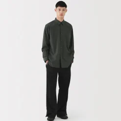 Hot Muji Camisa de popelina de algodón para hombre