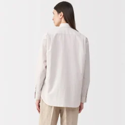 Discount Muji Camisa de popelina de algodón para hombre