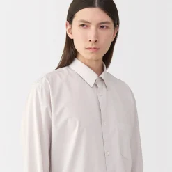 Discount Muji Camisa de popelina de algodón para hombre