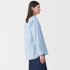 Discount Muji Camisa de popelina de algodón para hombre
