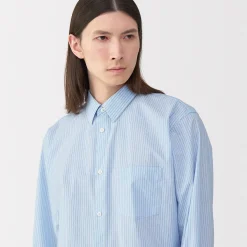 Discount Muji Camisa de popelina de algodón para hombre