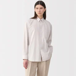Discount Muji Camisa de popelina de algodón para hombre