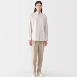 Discount Muji Camisa de popelina de algodón para hombre