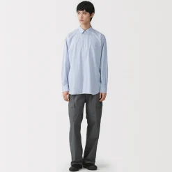 Outlet Muji Camisa de popelín de algodón orgánico para hombre