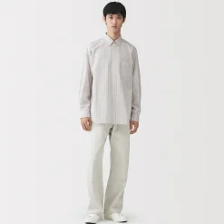 Outlet Muji Camisa de popelín de algodón orgánico para hombre